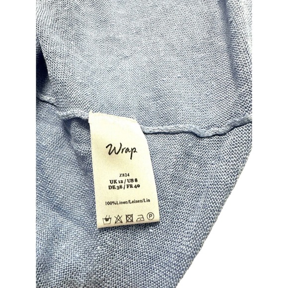 Wrap London Women's Light Blue Sweater w/Sequined Front Key Hole Back Size 8 - Picture 6 of 10